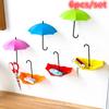 Настенные крючки, прочный милый зонтик, настенный держатель для ключей, настенные крючки, вешалка-органайзер, набор, 6 шт.