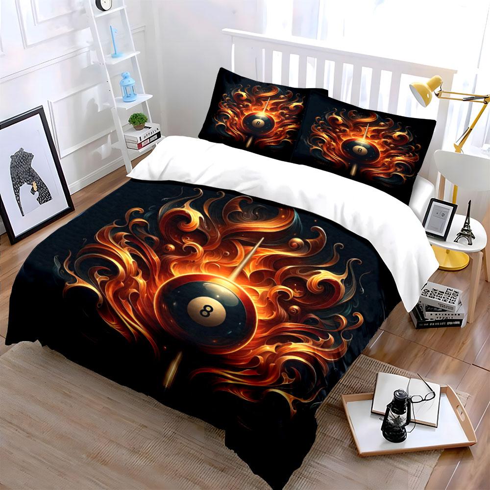 Fiery eight-ball design. Bedding sets Duvet cover sets Duvet covers Pillowcases(1 * Duvet Cover 2 * Pillowcases without duvet insert)