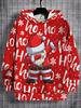 Unisex Santa Claus Christmas 3D Print Oversized Hoodie Casual Pullover Sweatshirt