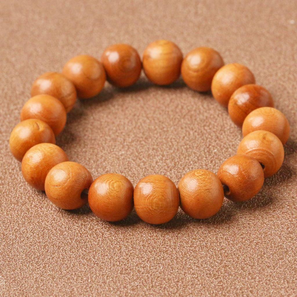 Peach Wood Buddhist Bead Bracelet: Men's and Women's Amulet with Cinnabar Rosary Beads