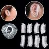 100 PCS Waterproof Earpack Plastic Wrap Disposable Hair Earmuff Dye Transparent Elastic Shower Hair Dye Protection Tool Ear Shield