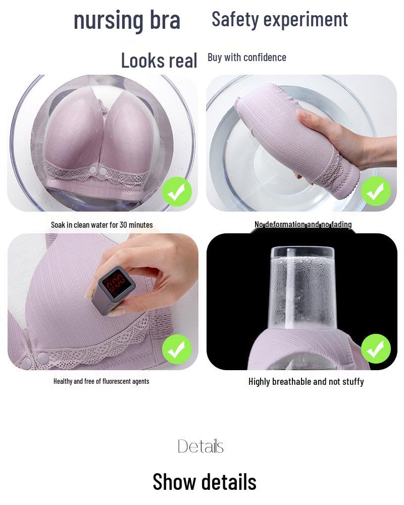 Бюстгальтер для беременных: Защита от провисания, Полная поддержка, Застежка спереди, Подкладка из чистого хлопка, Тонкий дизайн для беременности и кормления грудью.