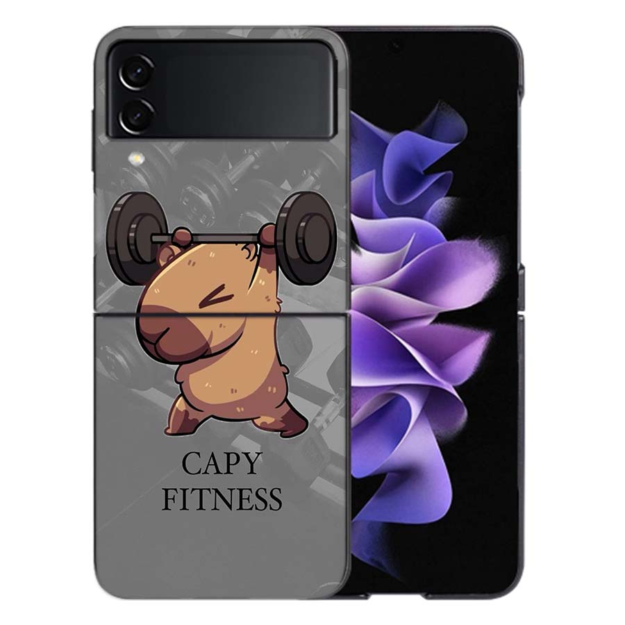Милый мультяшный капибара Чехол для Samsung Z Flip7 6 Galaxy Чехол Ударопрочный Z Flip5 Z Flip3 4 5G Жесткий Чехол Телефон ТПУ ПК Жесткий Fund