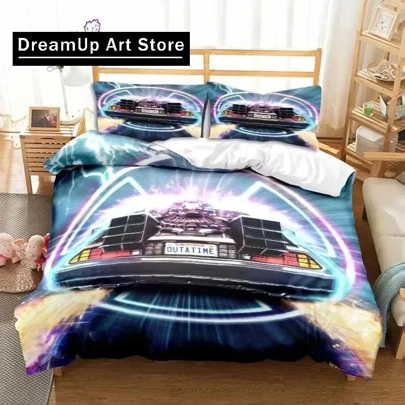3D Print Sci-fi Movie Back to the Future Bedding Set Boys Girls Twin Queen King Size Duvet Cover Pillowcase Bed boys Adult