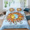 Sun Moon Duvet Cover Set Queen Microfiber Bohemian Black And White Print Yin Yang Comforter Cover Galaxy Star Twin Bedding Set