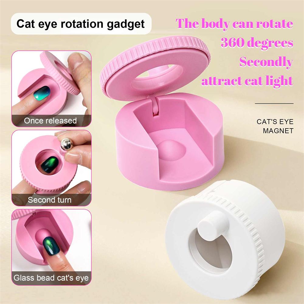 Multifunctional Rotating Cat Eye Nail Magnet Wide Light Glass Bead Effect Strong Automatic Nail Art Magnetic for Gel Nail Polish