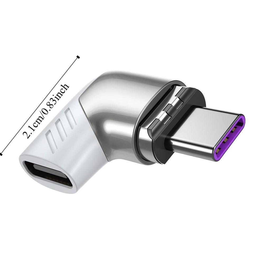 Магнитный адаптер USB Type C 90 градусов 120 Вт Угловой магнитный адаптер питания Подключение устройства
