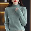 YYFS Women's Fashion Casual Fall Winter Solid Color Print Long Sleeve Half Turtleneck Tops Women's Clothing Woolen Knitwear Sweaters