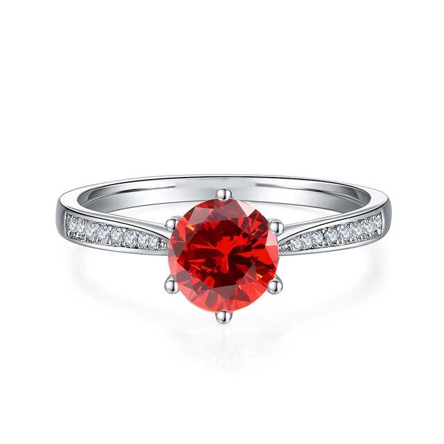 Кольцо с муассанитом для женщин, фиолетовое, розовое, красное, зеленое, желтое, с лабораторным бриллиантом, стерлинговое серебро 925 пробы, обручальные кольца, ювелирные изделия