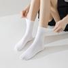 Female Spring and Summer Pure Color All Build Absorb Sweat Breathable Boneless Tube Socks