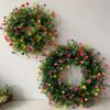 Colorful Spring Summer Wreath Farmhouse Colorful Cottage Wreath Artificial Flowers Wreath Decor for Front Door Wall