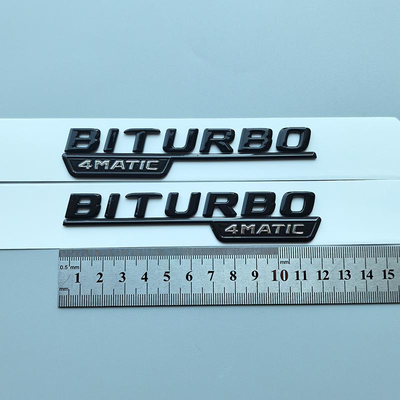 Flat Letters V8 Biturbo 4matic+ Car Emblem for Mercedes Benz AMG C43 C63 C63S W204 W205 C205 S205 W206 Fender Rear Star Sticker STUVW1