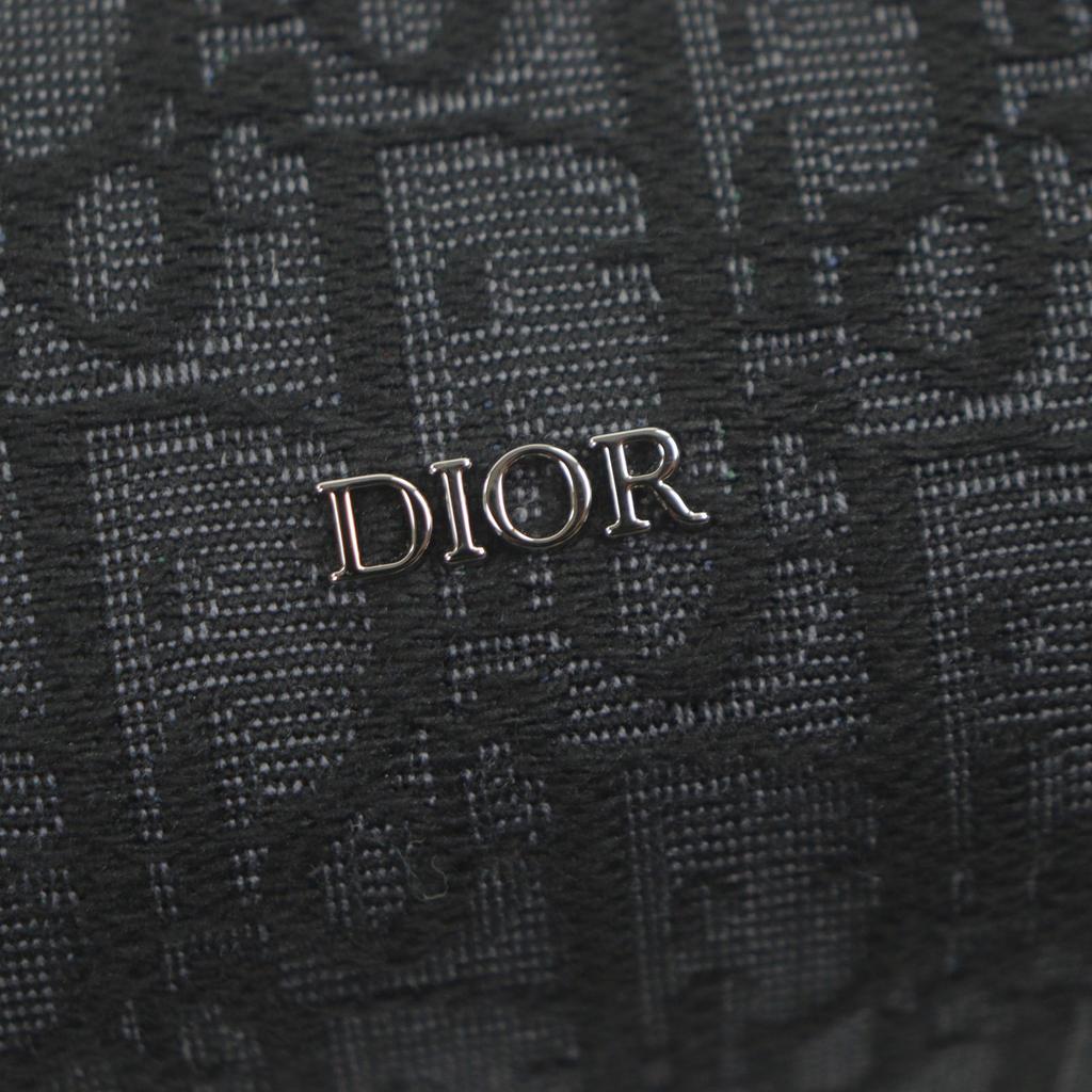 Превосходный клатч DIOR Oblique Rango Pouch из черной парусины мужской 2ADCA474YKY Б/У
