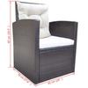 6 Piece Garden Dining Set with Cushions Brown Poly Rattan