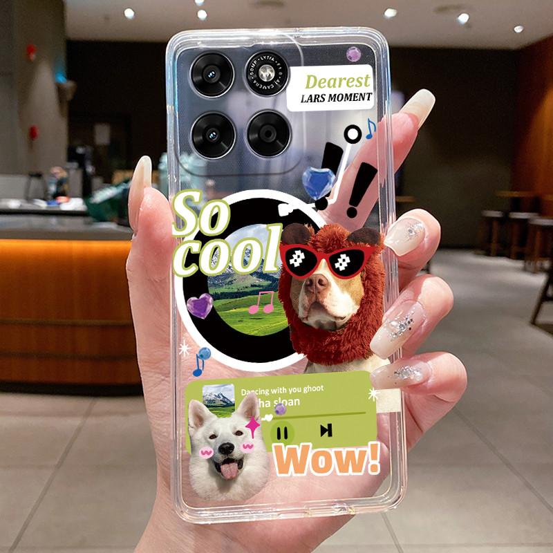 Phone Case For Motorola Moto G67 / Moto G77 Capa Coque Butterfly Bow Protective Casing Transparent Soft Silicone TPU Cover Funda
