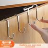 Двойной S-образный крючок из нержавеющей стали, Не требует сверления, Задний крючок для одежды на дверь, Многофункциональный S-образный крючок для шкафа для кухни и ванной