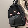 SCIONE New Transparent Schoolbag Large-capacity Contrast Ridge Protection Backpack Two-dimensional Cute Cartoon Cat Backpack