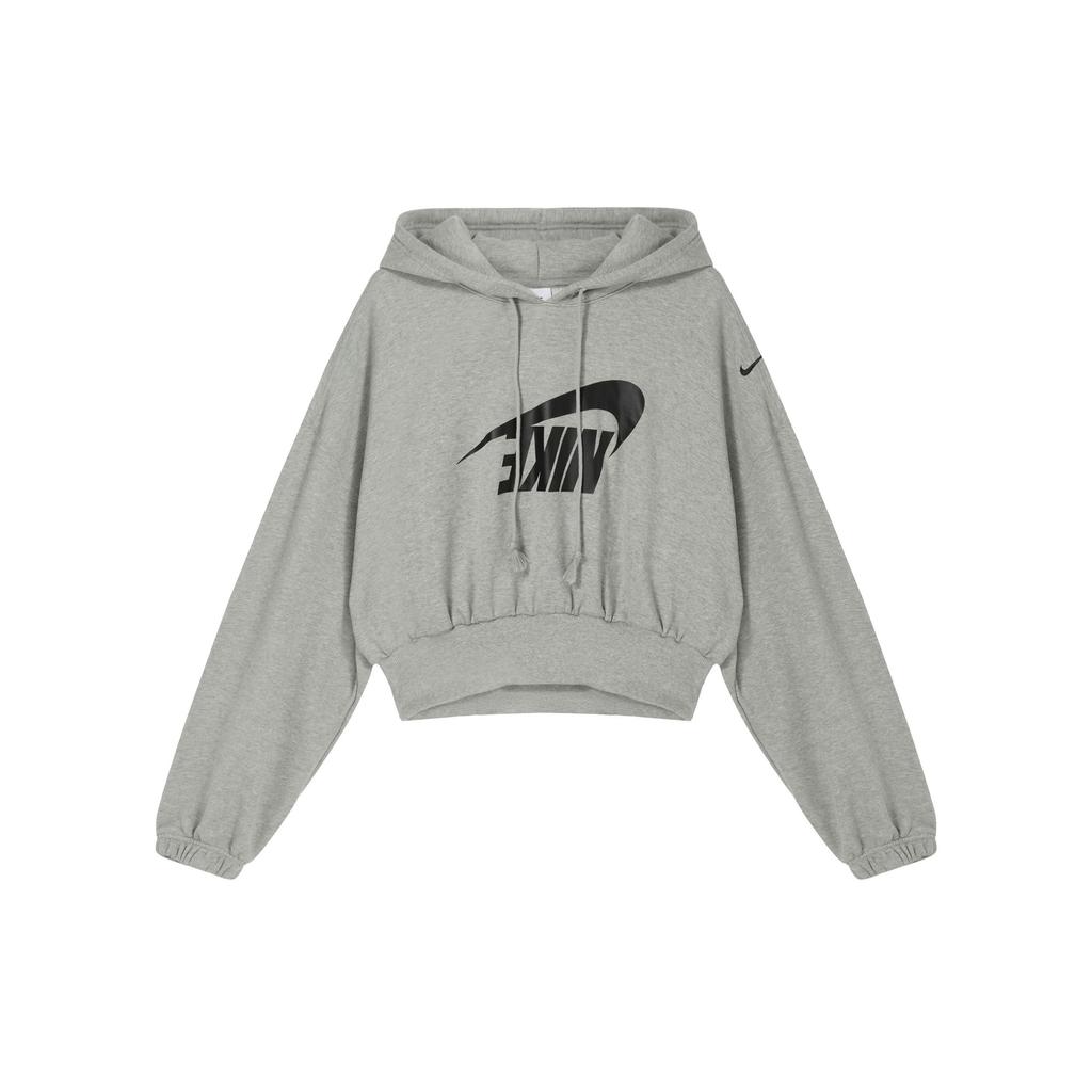 Nike Спортивная одежда с логотипом Повседневная удобная короткая толстовка с капюшоном Женские толстовки Темно-серый Черный FV7778-063