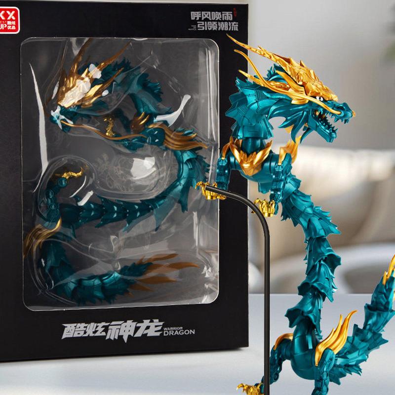 Simulation Dragon Toy Model Chinese Azure Dragon Mythical Beast Viral Internet Ornament Premium Articulated Joints Toys For Boys