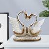 Couple Swan Figurine Statue Collection Tabletop Ornament Valentines Day Gift for Cabinet Shelf