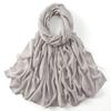 Muslim Modal Hijab Cotton Rayon Scarf for Women Double Stitching Wide Edge Rayon Shawl Islamic Thin Soft Viscose Turban Headband