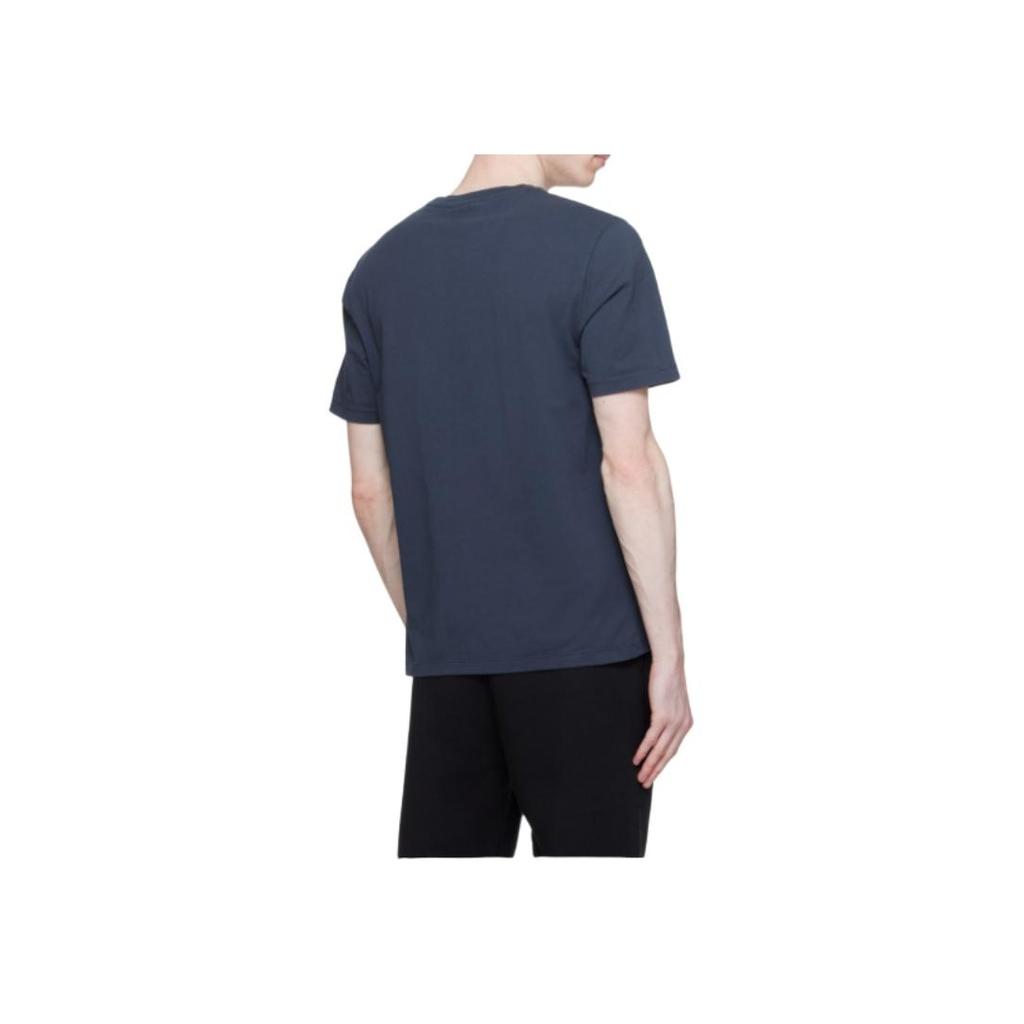Maison Kitsune Ss24 Round Neck Pullover Fox Animal Pattern Printed Slim Fit Short Sleeve T-Shirt Men T-Shirts Navy-Blue LM00104KJ0008-P476