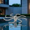 Rotating Fountain Nozzle Decorative Water Wheel Nozzle Water Spray Head Rust-Resistant Sprayer Easy Installation for Pond
