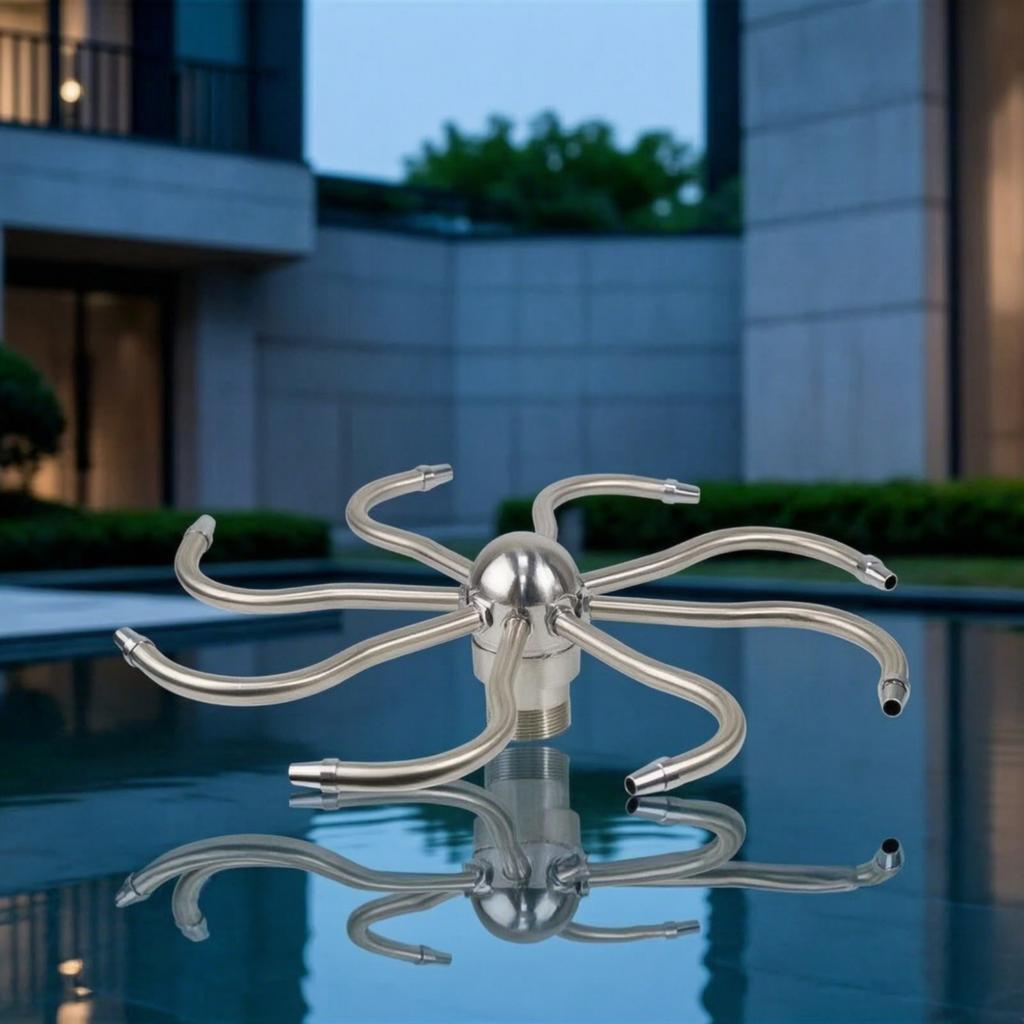 Rotating Fountain Nozzle Decorative Water Wheel Nozzle Water Spray Head Rust-Resistant Sprayer Easy Installation for Pond