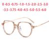 Модная женская ультралегкая прозрачная оправа для очков Круглые очки Очки для зрения -0,5 -0,75 -1,0 -2,0 до -6,0