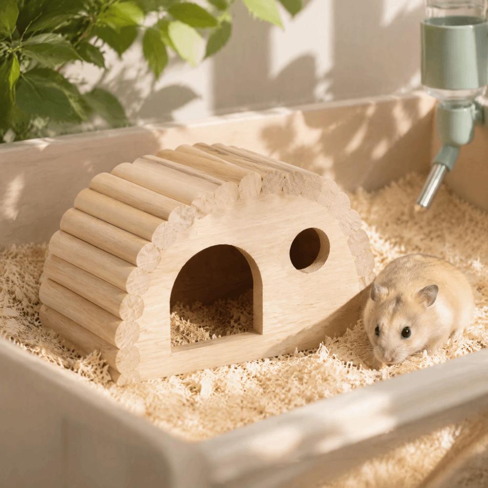 Wood Guinea Pig Wooden House Handcrafted Small Animal Wooden House Pet Cage Accessory