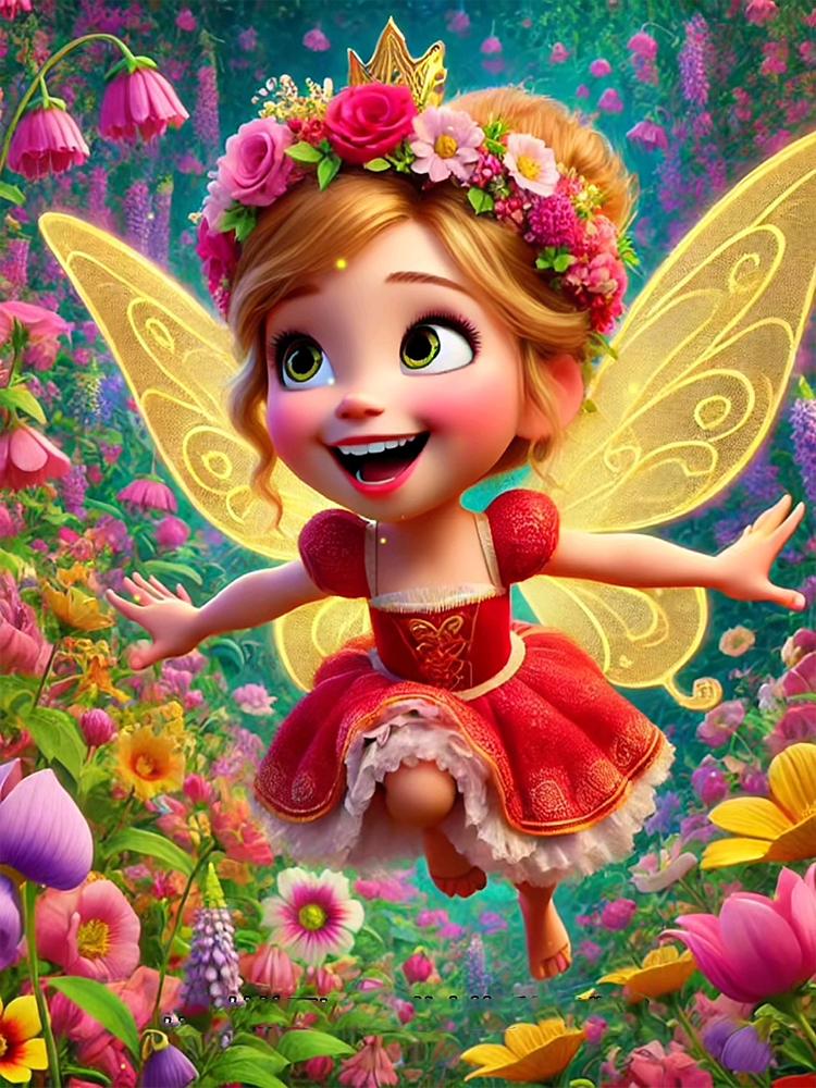 5D DIY мультфильм эльф девушка алмазная картина красочный фэнтези пейзаж вышивка крестом комплект полный круглый дрель мозаика искусство домашний декор подарок