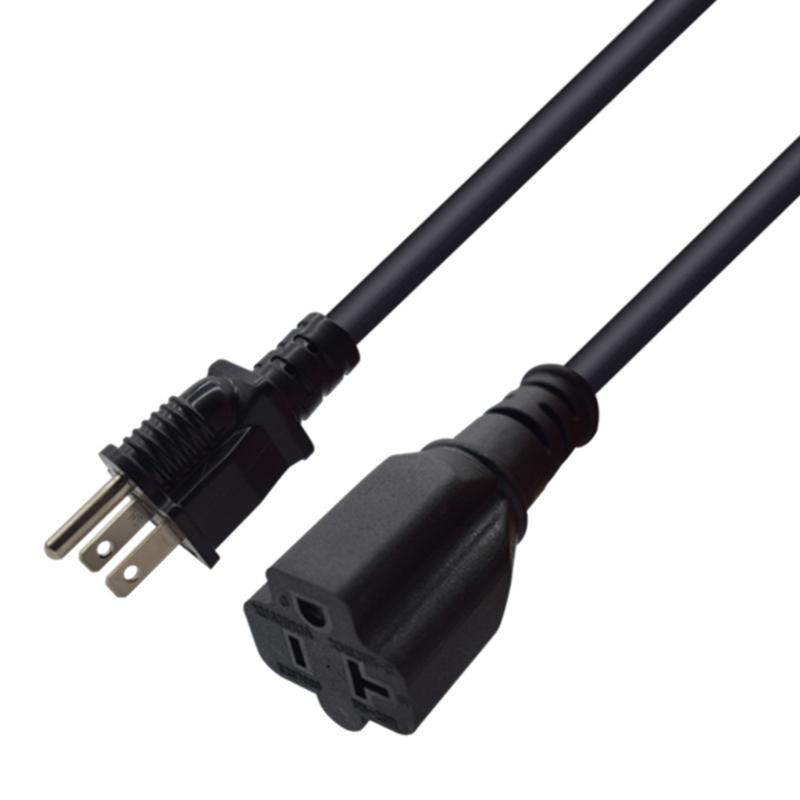 Plug Adapters Cable 14AWG 72'' NEMA 5-15P To 5-20R 15Amp Household Plug To 20Amp Power Cable US Plug