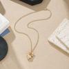 Vintage Gold Color Pomegranate Pendant Necklace for Women 3D Fruit Flower Leaf Chain Necklaces Luxury Bohemian Jewelry GiftGood product
