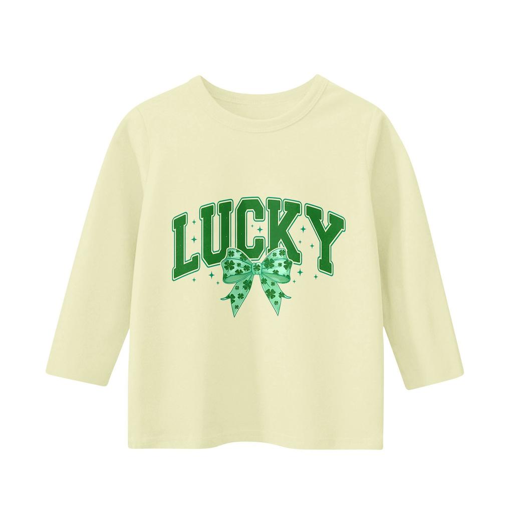 Детская повседневная футболка с принтом в виде воротника с надписью «Св. Патрик» и рукавами длиной 7 минут