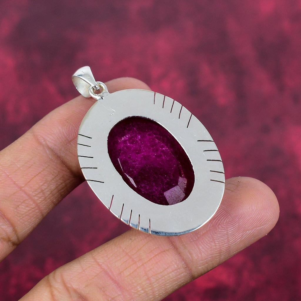 Ювелирные изделия с подвеской из рубина и зоизита, подвеска ручной работы из стерлингового серебра 925 пробы, ювелирные изделия новейшего дизайна
