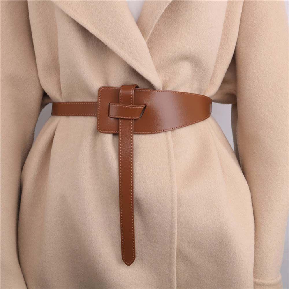 Clothing Accessories Sweater Thin Women Waistbands PU Leather Belt Knotted Waist Strap Corset Belt