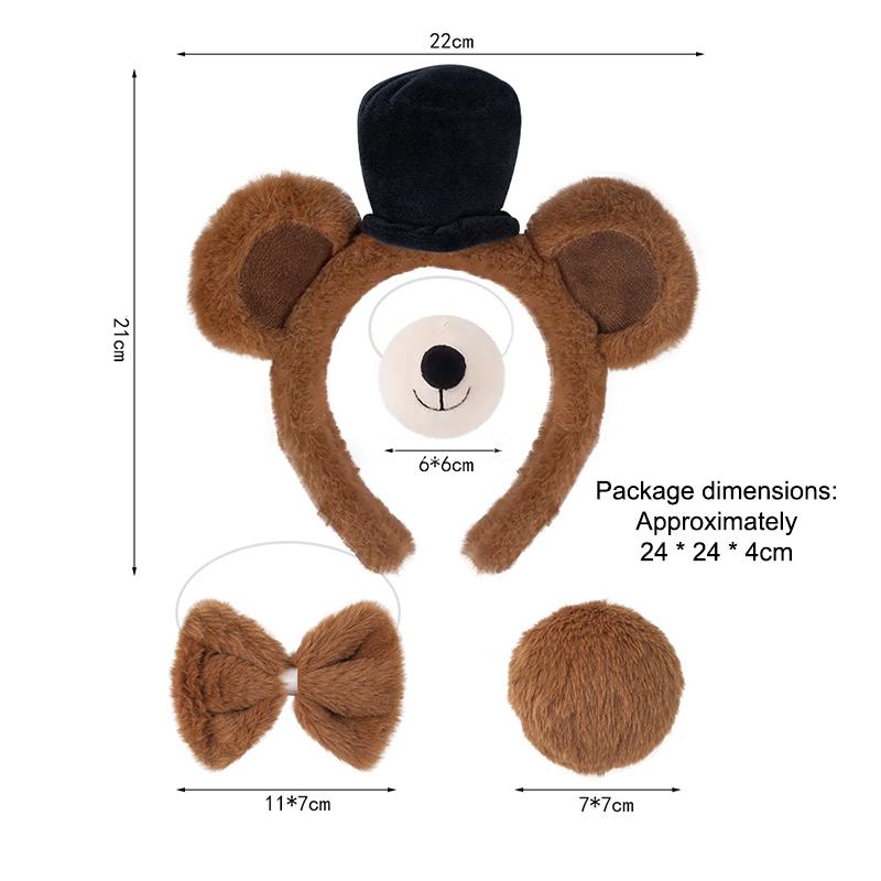 Милая повязка на голову с медвежьими ушками Хэллоуин Повязка для волос Костюм животного Детские Взрослые Аксессуары для вечеринки Для Хэллоуина Косплей