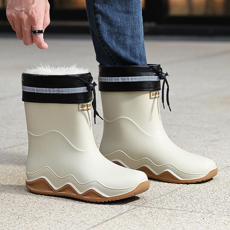 British Short and Medium Rain Shoes Chelsea Wading Boots Men's New Non-slip Rubber Boots Men's Outer Wear Shoes Fishing Shoes