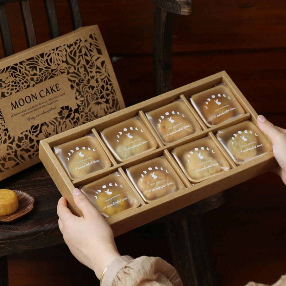 Handmade Mid Autumn Festival Mooncake Box 8 Grids Packaging Boxes Gift Handheld Bag  Festival