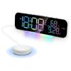 LAEYI Vibrating Alarm 3 Alarm Wall Loud Table Wall For the and Hearing Brightness Temperature and Humidity Time Setting USB Snooze Alarm Block Clock,