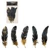 5Pcs Retro Feather PET Sticker Aesthetic Decorative Sticker For Journal Photo Album Scrapbooking Phone Case Wrapping