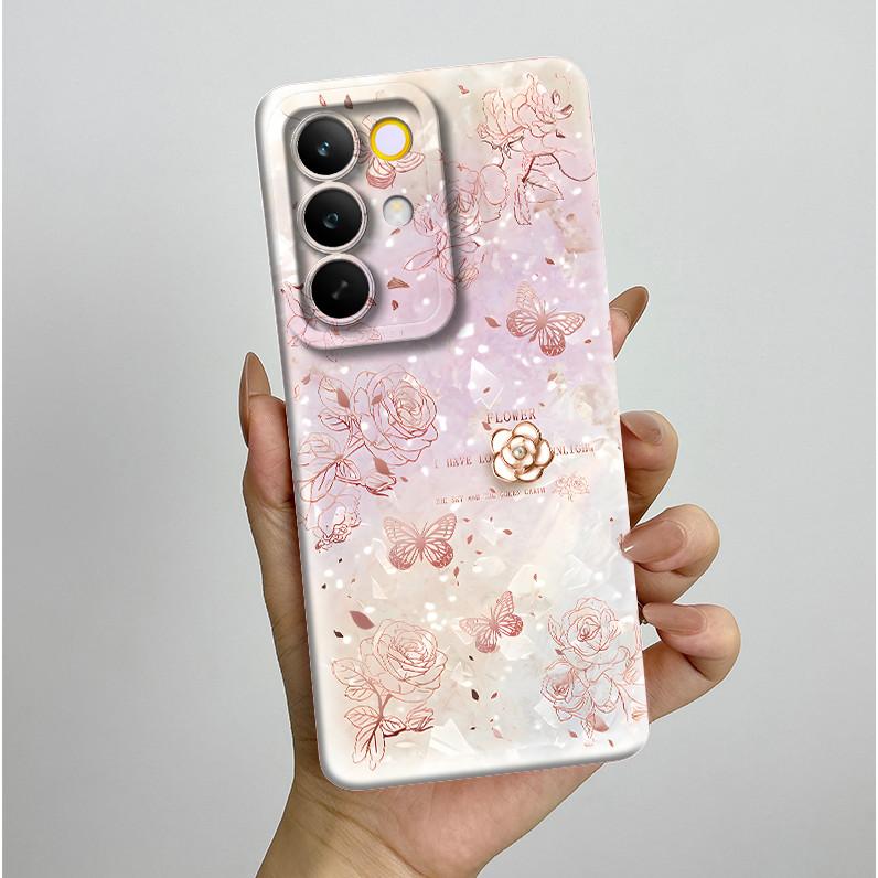 Новый Дизайн Чехол Для Realme C85 Pro RMX5555 Чехол Эстетичный Красивый Бабочки Цветы Жидкий Мягкий Силикон Ударопрочный Задняя Крышка