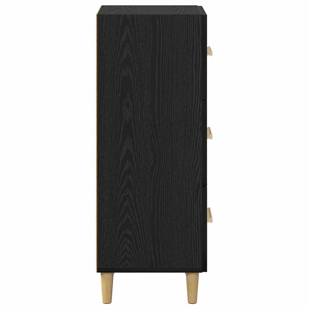 Sideboard in Black Oak Look 34.5 x 34 x 90 cm Engineered Wood