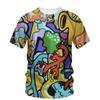 Новая мужская и женская футболка в стиле хип-хоп, летняя модная одежда, граффити, графика, повседневная уличная одежда с 3D принтом, футболки большого размера