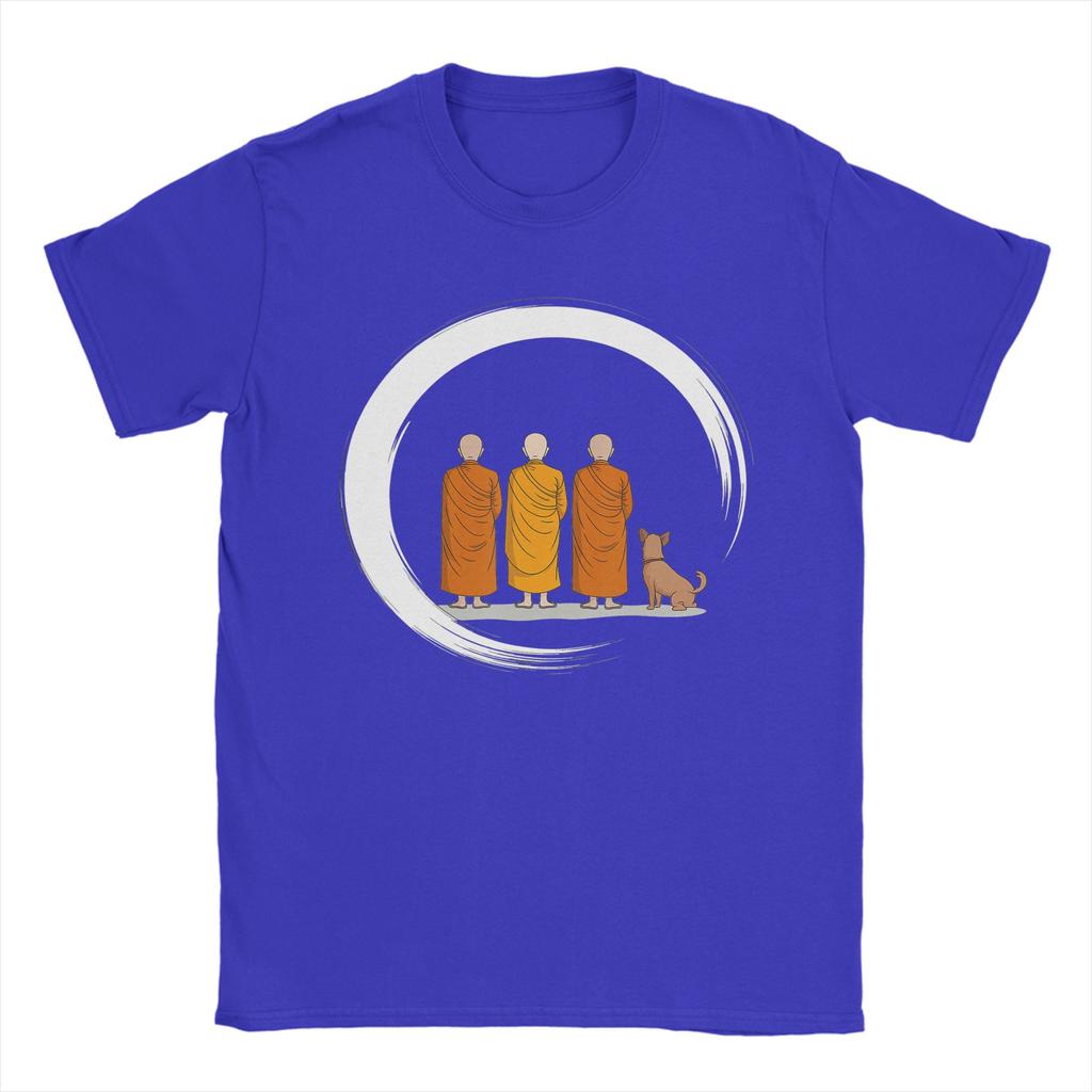 Unisexs TShirts Peace Walking Monks Minimalist Zen Art Fashion Pure Cotton Tees Short Sleeve  T Shirts Crewneck Tops Party