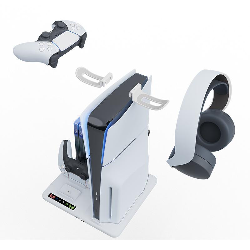 PS5 Slim Stand Base и охлаждающий вентилятор Зарядное устройство с контроллером Зарядная станция для консоли Playstation 5, док-станция для аксессуаров PS5slim