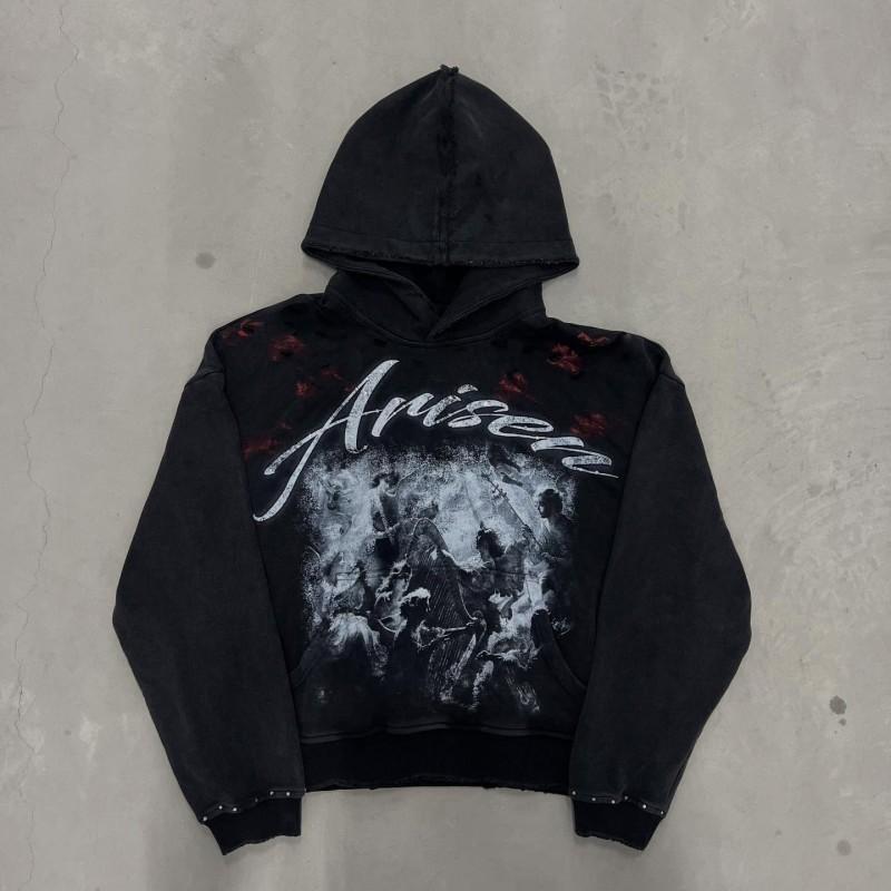 Unisex Streetwear Hoodie With Glitter Letter Print Loose Fit Long Sleeve Casual Sweatshirt Teens Young Adults