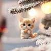 Cat Pendant Car Rearview Mirror Charm Acrylic Kitten Car Interior Decoration Christmas