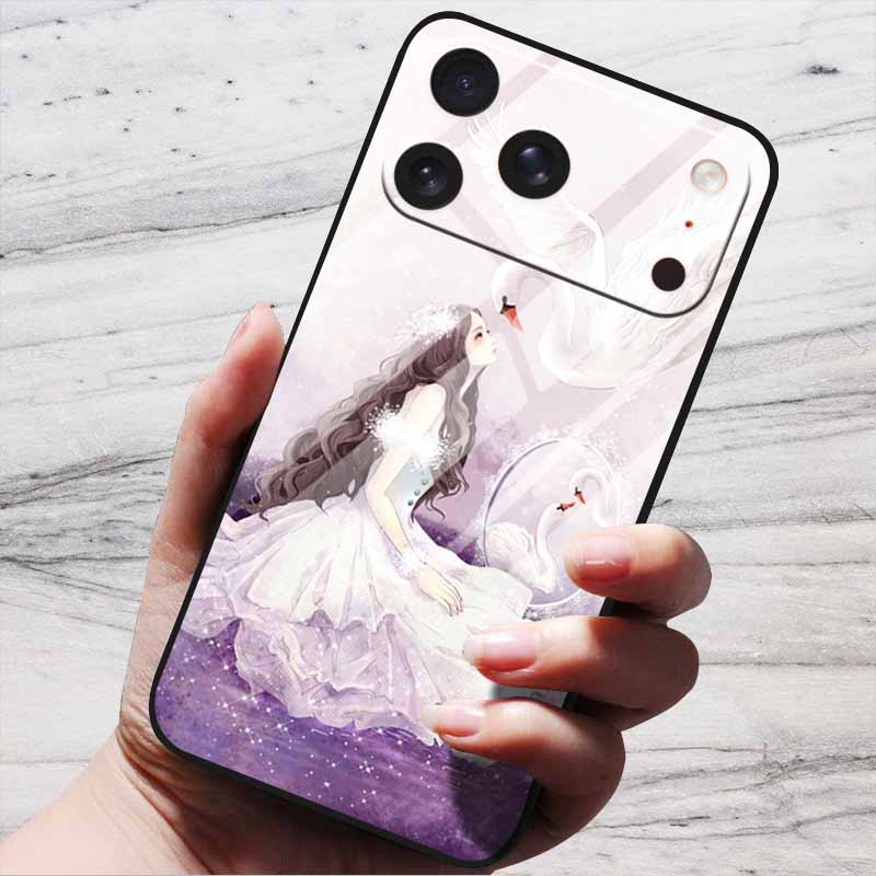 Милый Чехол Для iPhone 17 Pro Plus Capa 17 Pro Max Бампер Роскошный Закаленное Стекло Жесткая Задняя Крышка iPhone17 Air Funda Животные Узоры
