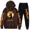 Volleyball Boy Hoodies Pants Sets Anime Suit Sweatshirt Streetwear Men Women Pullover Suit Tracksuit Sportwear Spring Autumn